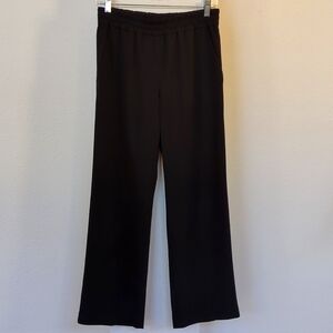 LOFT Black Wide-Leg Pull-On Pants